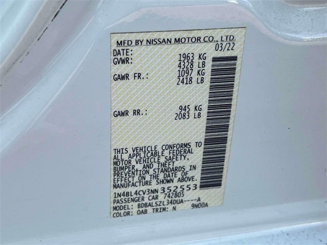 2022 Nissan Altima 2.5 SR